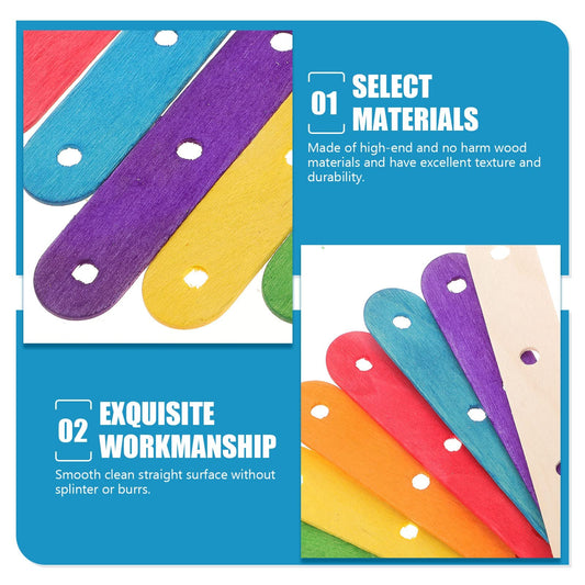 Rainbow Wooden Popsicle Sticks 50PCS 5 Inch