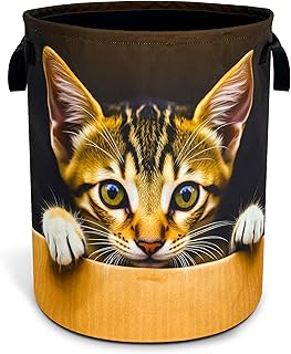 Foldable Waterproof Cat Laundry Basket for Storage