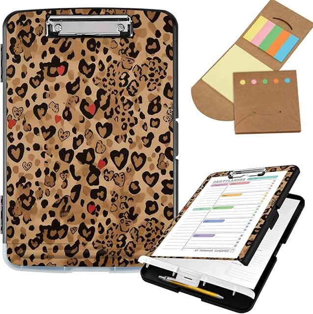 A4 Plastic Clipboard with Storage and Sticky Notes