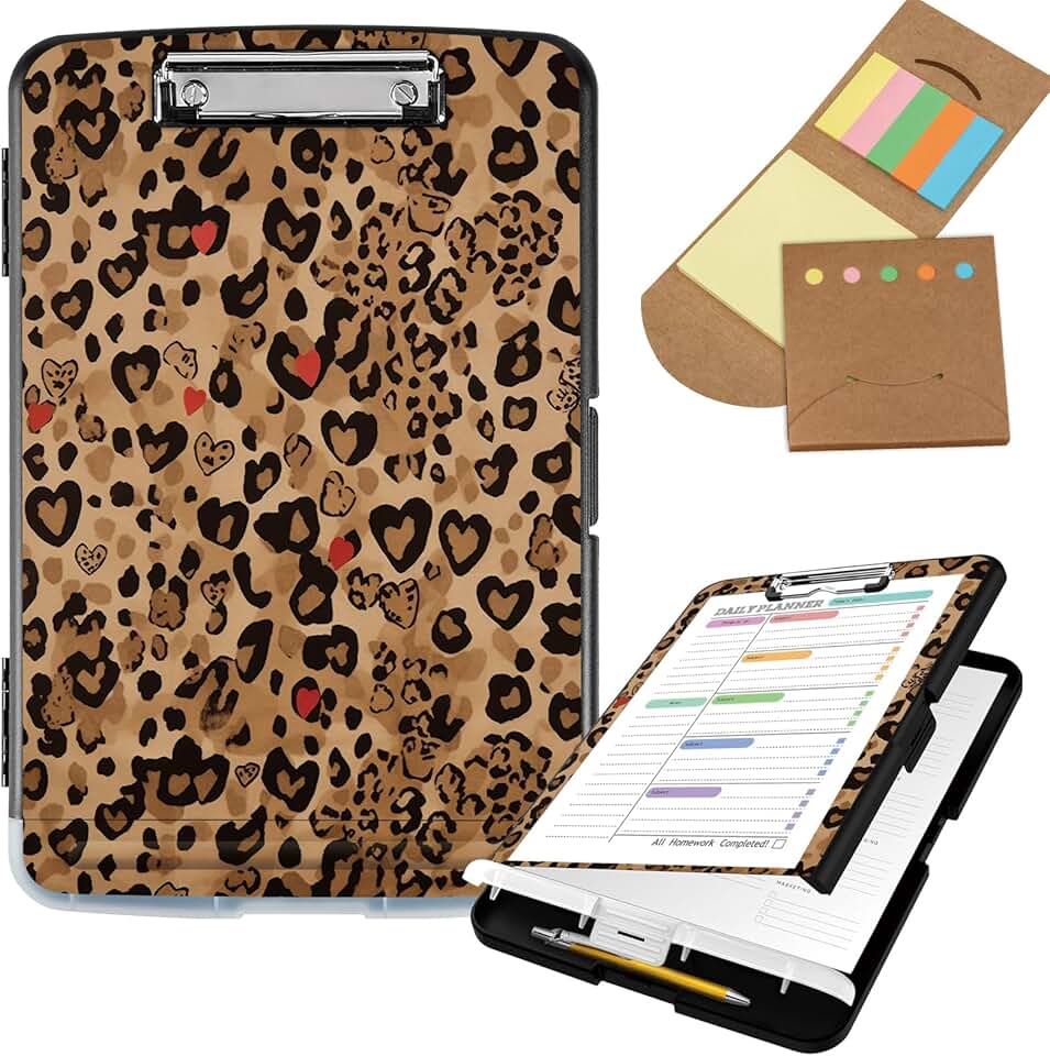 A4 Plastic Clipboard with Storage and Sticky Notes