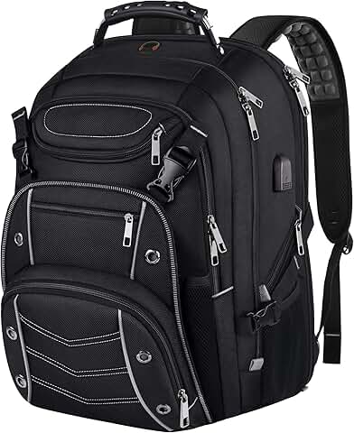 Large 60L Laptop Backpack with USB Port and Anti-Theft Pocket