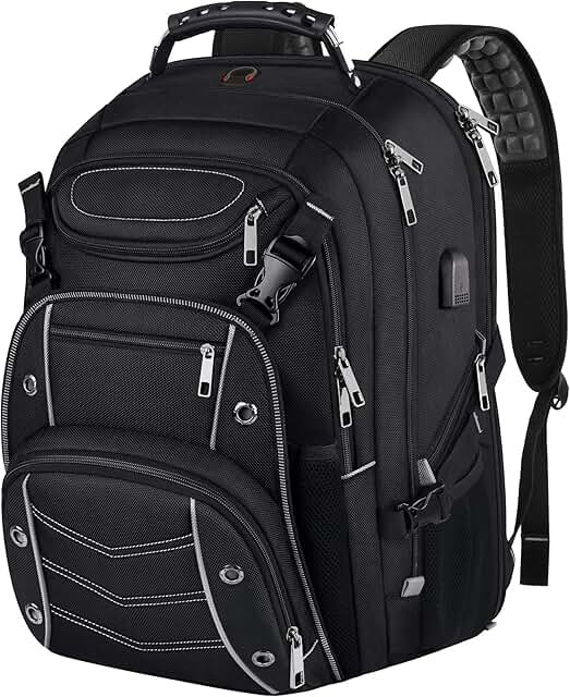 Large 60L Laptop Backpack with USB Port and Anti-Theft Pocket