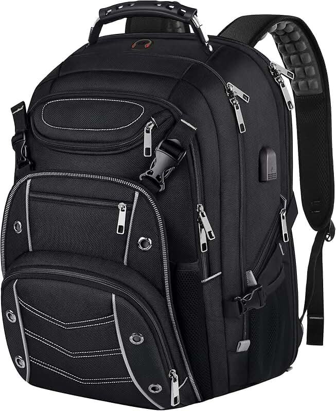 Large 60L Laptop Backpack with USB Port and Anti-Theft Pocket