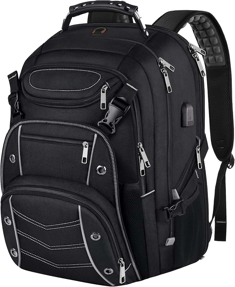 Large 60L Laptop Backpack with USB Port and Anti-Theft Pocket