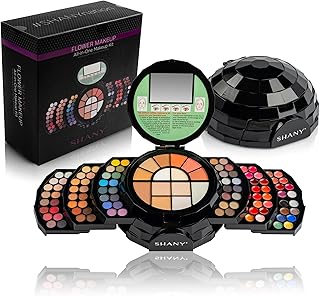 All-in-One Flower Makeup Set with Eyeshadows, Lip Colors, Face Powders, Highlighters, and Blushes