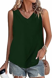 Women's Cotton Linen V-Neck Tank Top
