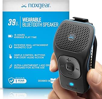 Lightweight Waterproof Clip-On Bluetooth Speaker with Microphone