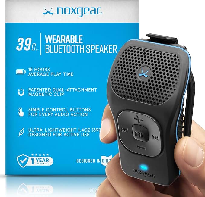 Lightweight Waterproof Clip-On Bluetooth Speaker with Microphone