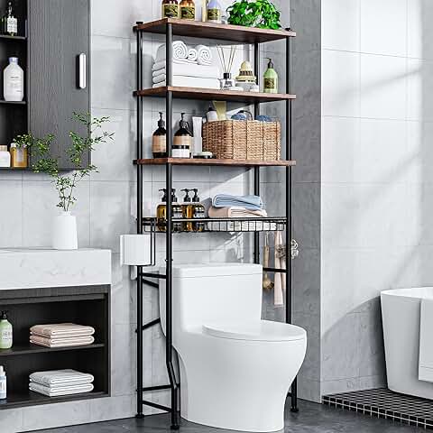 4-Tier Over-The-Toilet Bathroom Storage Shelf