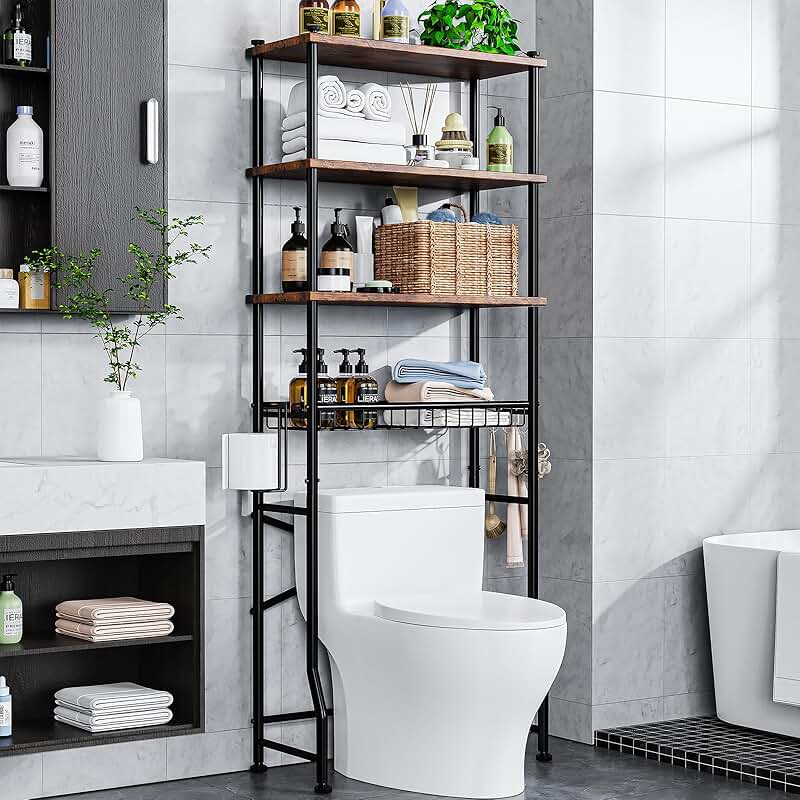 4-Tier Over-The-Toilet Bathroom Storage Shelf