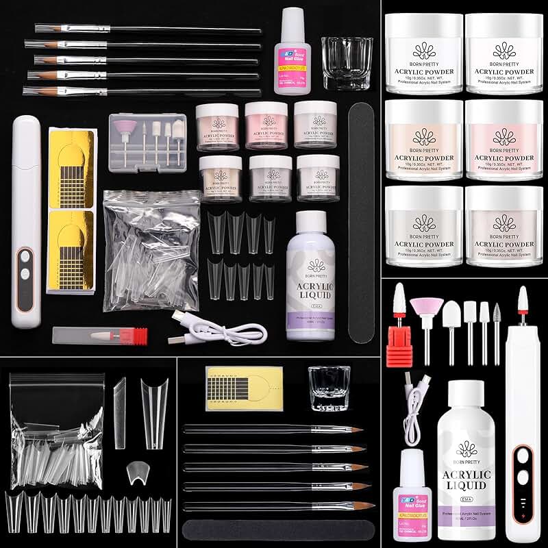 Acrylic Nail Kit with Drill for Beginners, 92 Pieces