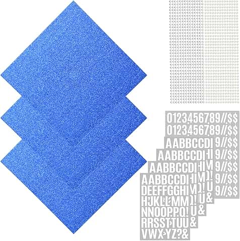 Blue Glitter Paper and Pearl Decorations for Graduation Cap