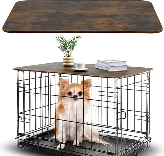 Wooden Dog Crate Topper, Rustic Style, 42 Inch