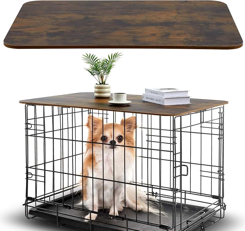 Wooden Dog Crate Topper, Rustic Style, 42 Inch
