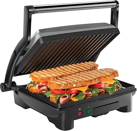 Non-Stick Panini Press Grill with Removable Drip Tray