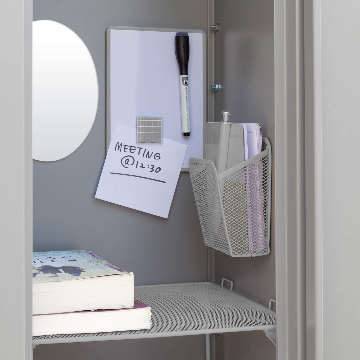 11-Piece Grey Locker Organizer and Decor Kit