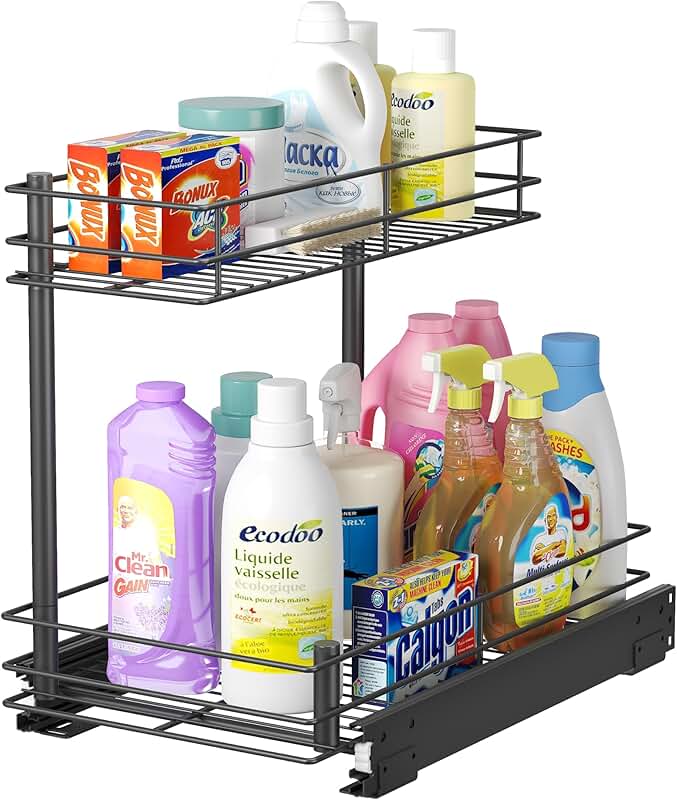 Pull Out Cabinet Organizer with 2 Tiers