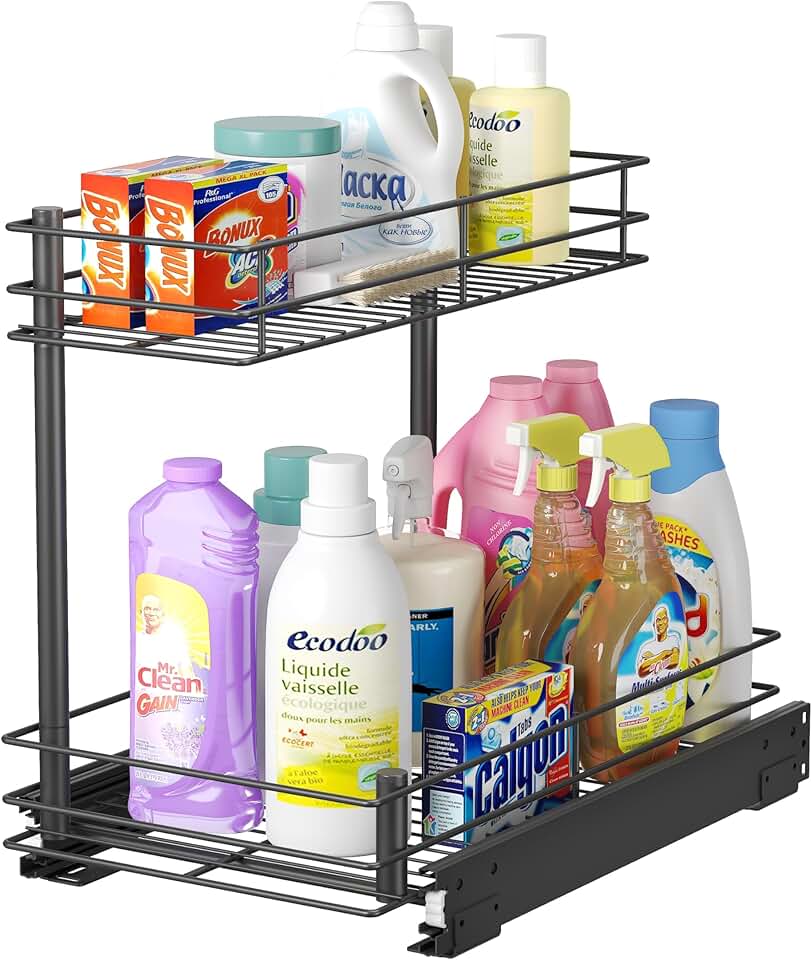 Pull Out Cabinet Organizer with 2 Tiers
