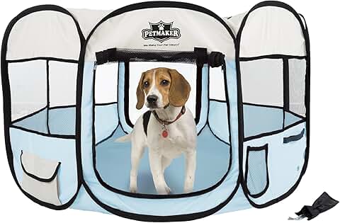 38-Inch Indoor and Outdoor Dog Playpen with Carrying Bag