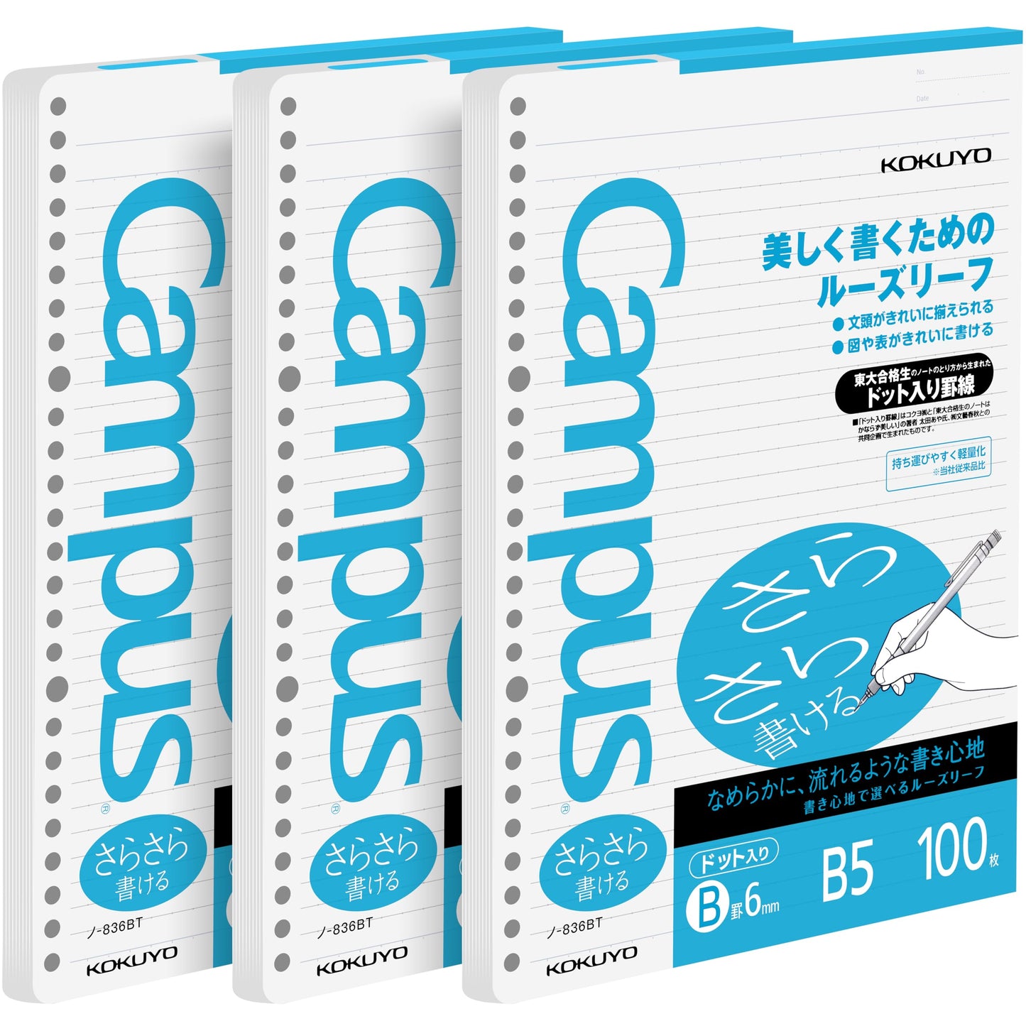 Loose Leaf Paper for Binders, 36 Lines, 100 Sheets