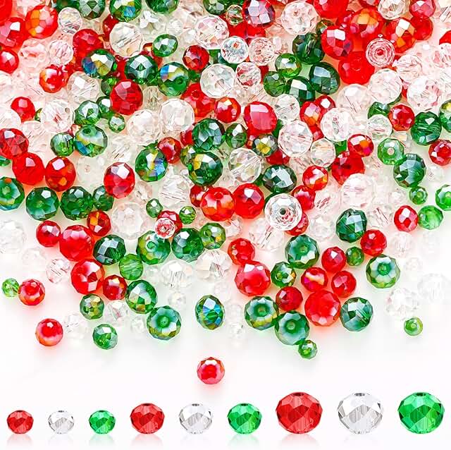 Christmas Crystal Beads for Jewelry Making, 1350 pcs