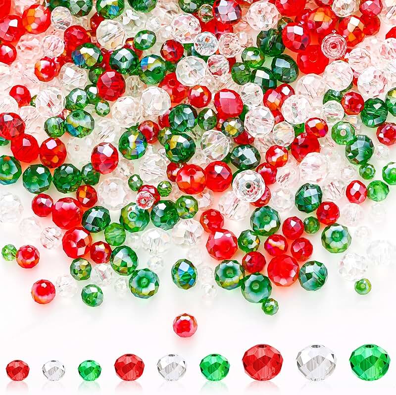 Christmas Crystal Beads for Jewelry Making, 1350 pcs