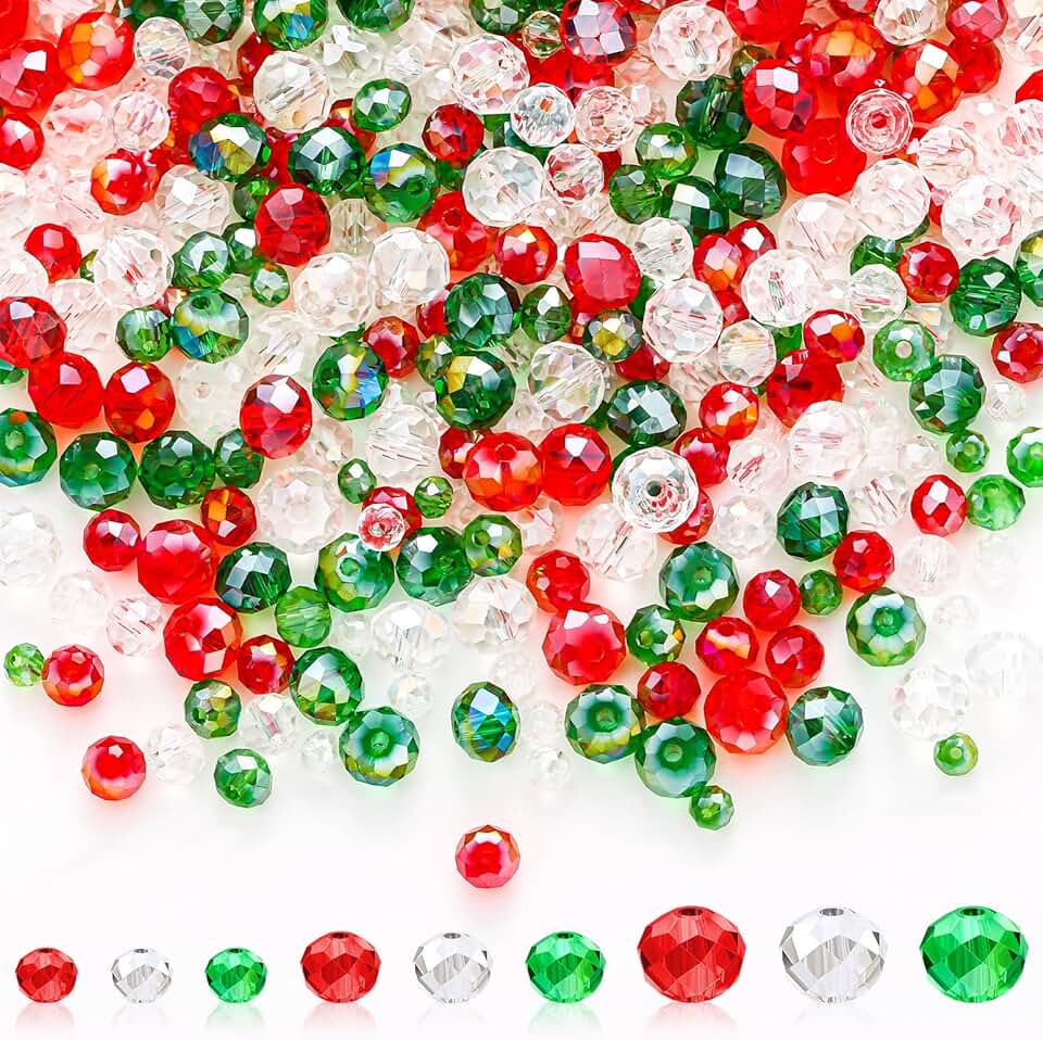 Christmas Crystal Beads for Jewelry Making, 1350 pcs
