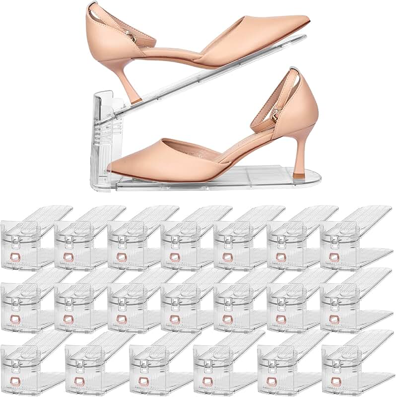 Adjustable Clear Shoe Organizer, 20 Pack