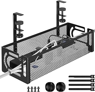 Under Desk Cable Management Tray, 15.7'' Steel Organizer