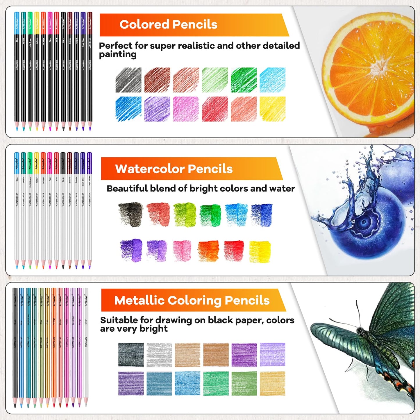 76-Piece Art Drawing Supplies Set with Sketchbook and Coloring Book