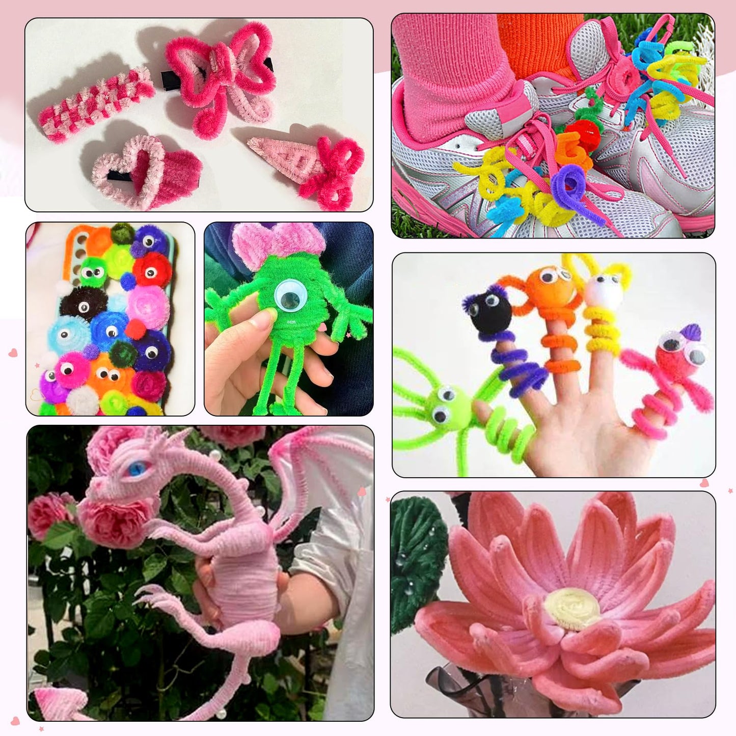 Pinkalicious Pink Chenille Pipe Cleaners 100pcs 12in