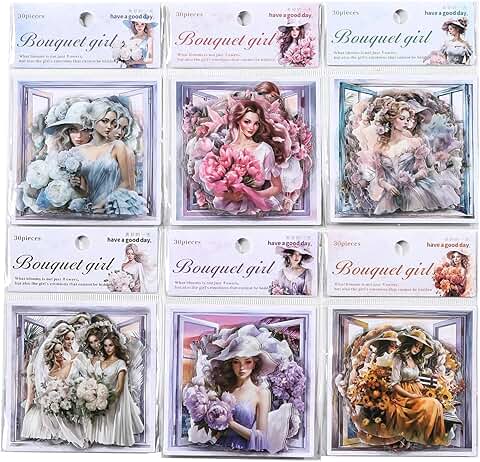 180 Vintage Flower and Plant Scrapbook Stickers