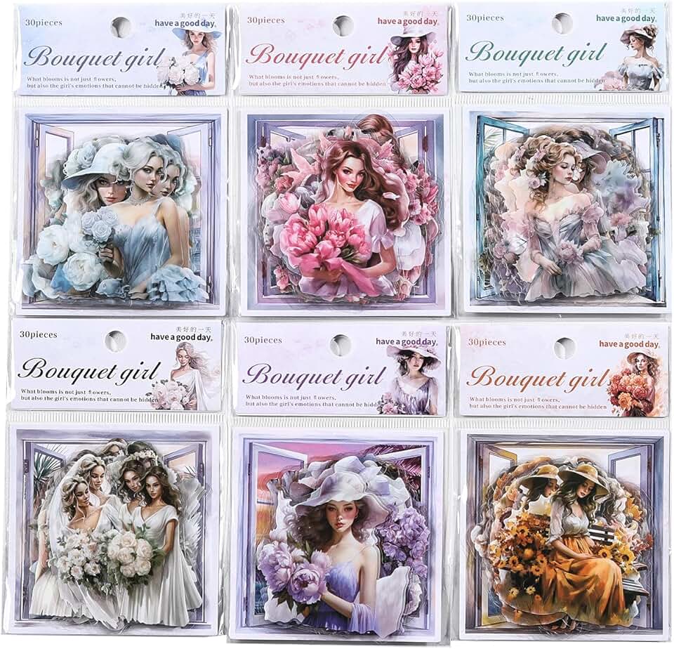 180 Vintage Flower and Plant Scrapbook Stickers