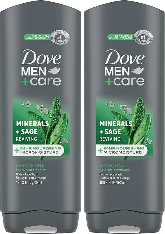 Mineral and Sage Body Wash, 18 oz, Pack of 2
