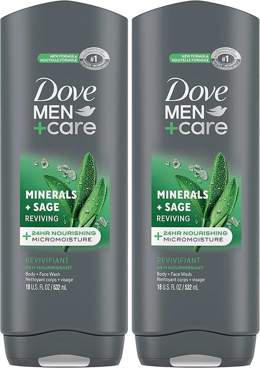 Mineral and Sage Body Wash, 18 oz, Pack of 2