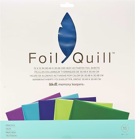 12x12 Foil Sheets, 15 Pack, Peacock