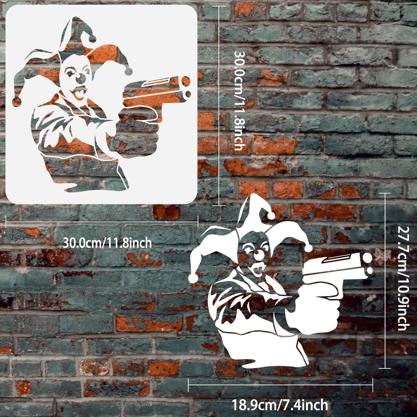 Clown Gun Artistry Kit Reusable Stencil 11.8x11.8in