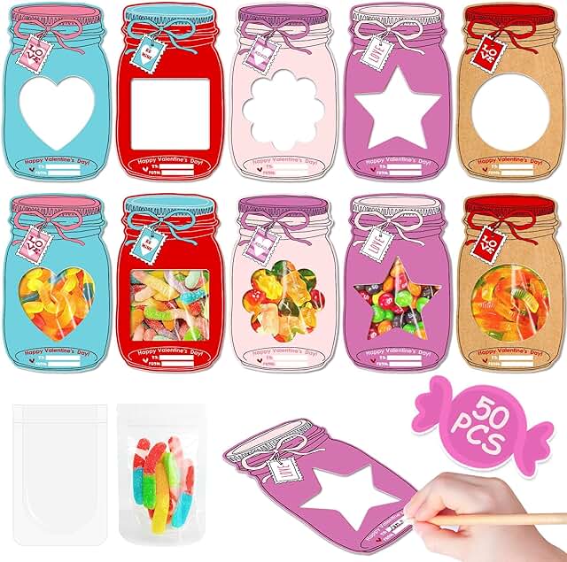 50 Mason Jar Valentines Day Cards for Kids
