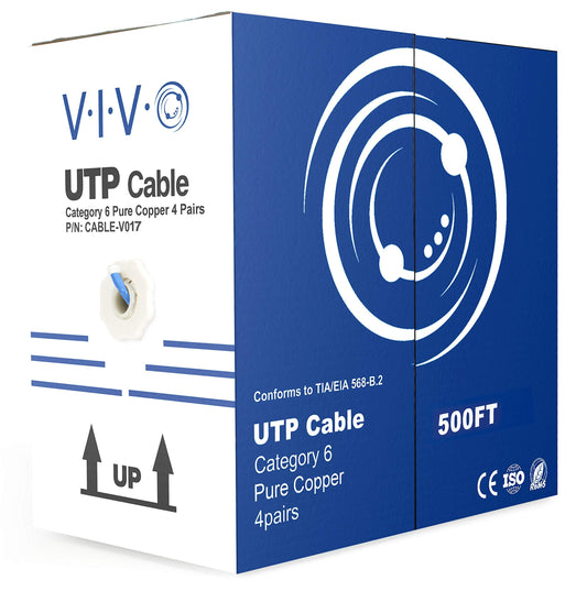 500ft Blue Cat6 Ethernet Cable, Full Copper, 23 AWG
