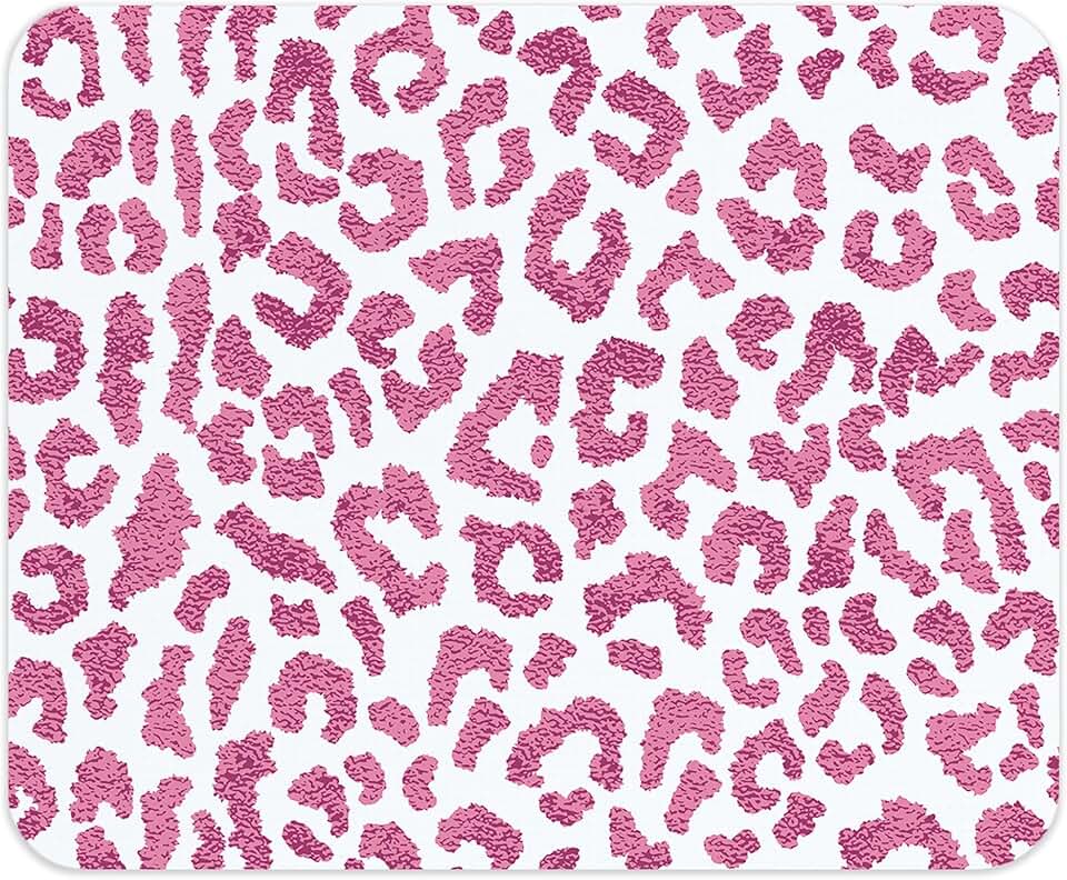 Pink Leopard Print Mouse Pad, 9.5x8 Inch