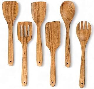 Set of 6 Acacia Wood Cooking Utensils