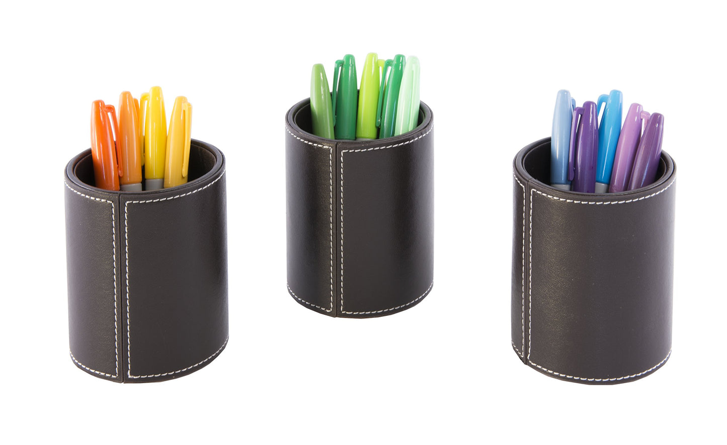 Brown leather pen holder