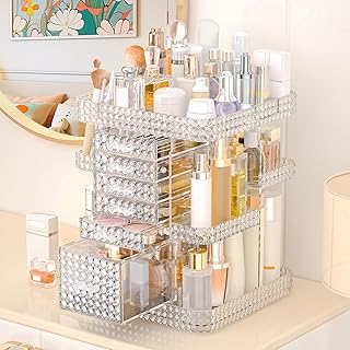 360° Rotating Makeup and Skincare Organizer with 6 Drawers