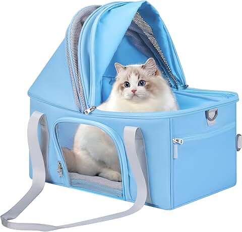 Large Soft Cat and Dog Travel Carrier with Expandable Design