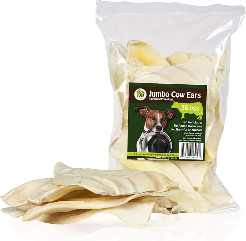 Premium Natural Jumbo Cow Ears Dog Treats, 36-Pack