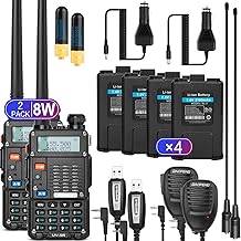 Dual Band UHF/VHF Handheld Walkie Talkies (2 Pack)
