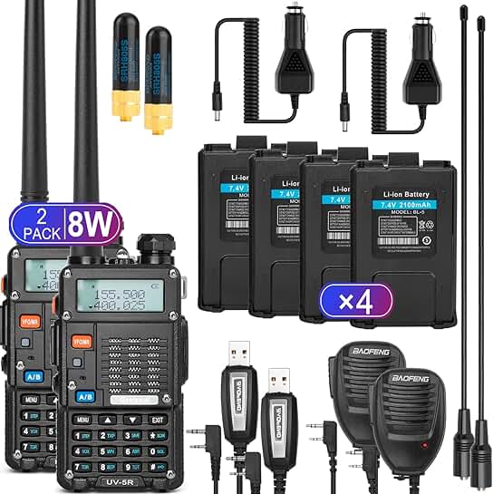 Dual Band UHF/VHF Handheld Walkie Talkies (2 Pack)