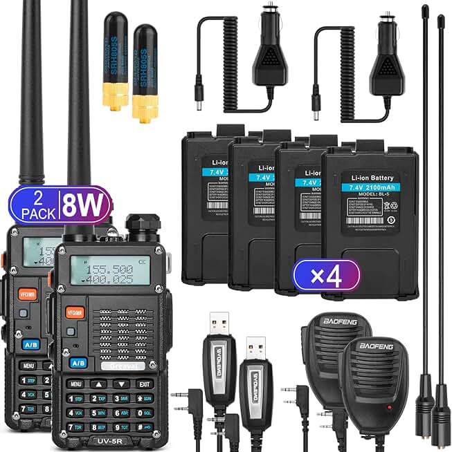 Dual Band UHF/VHF Handheld Walkie Talkies (2 Pack)