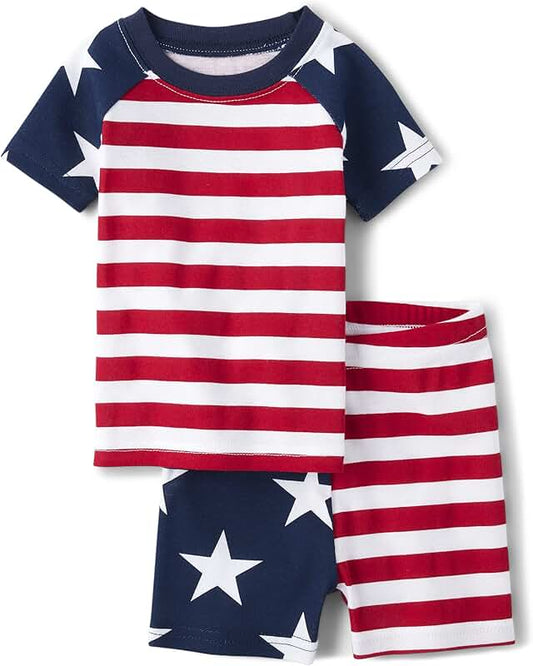 Baby girl family matching 4th of July pajamas
