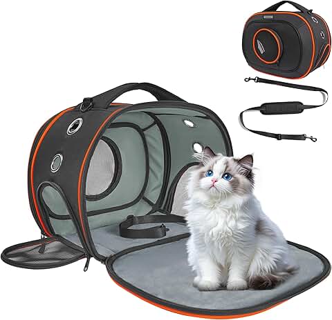 Pet Carrier for Cats and Small Dogs, 17x12.5x9 inches